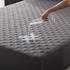 bedlore waterproof skin-friendly noiseless solid color luck charm print mattress protector, gray