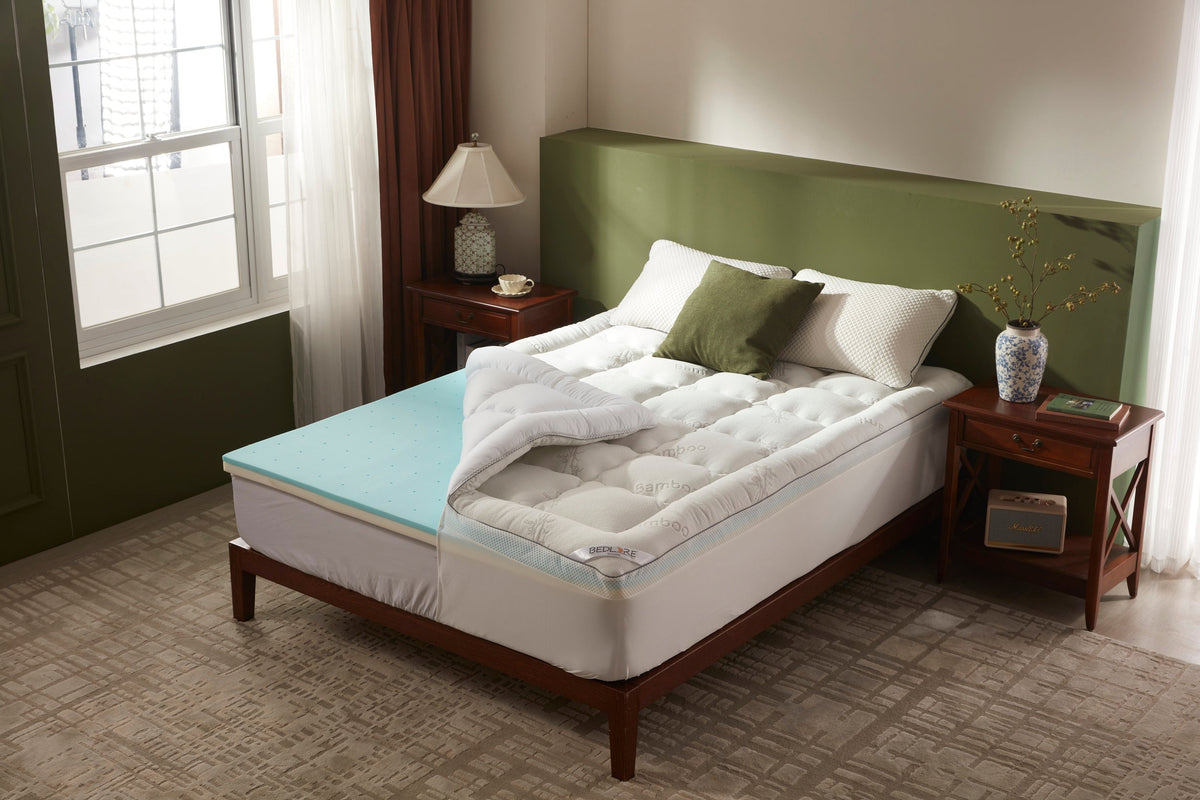 Bedlore®  4''  Bamboo Cooling Mattress Topper | Memory Foam Topper