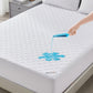 bedlore waterproof skin-friendly noiseless solid color luck charm print mattress protector, white