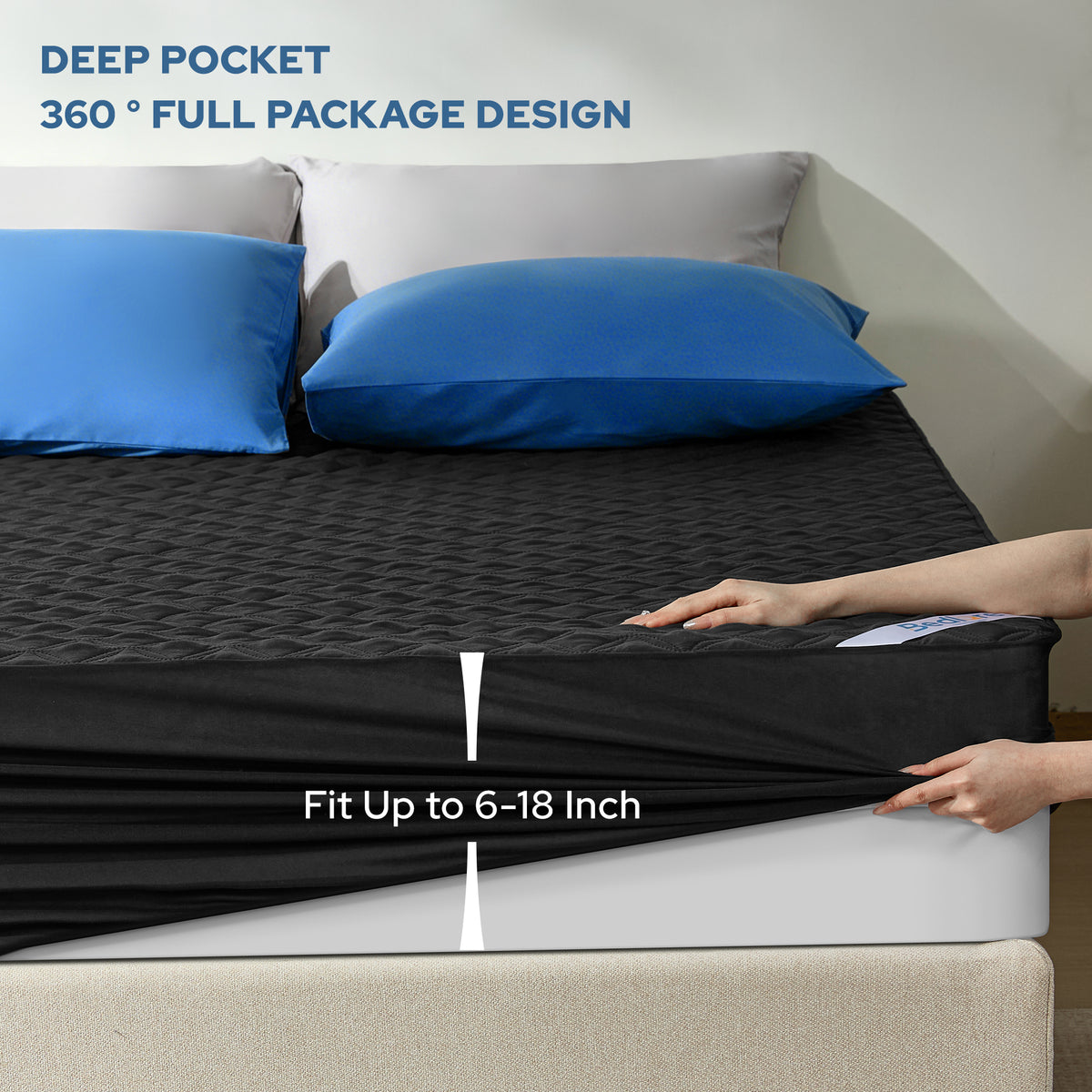 Bedlore® Breathable Mattress Cover with Waterproof and Noiseless Fabric