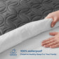 the mattress is 100% waterproof and aslo skin-friendly to preserve you a healthy sleep, gray