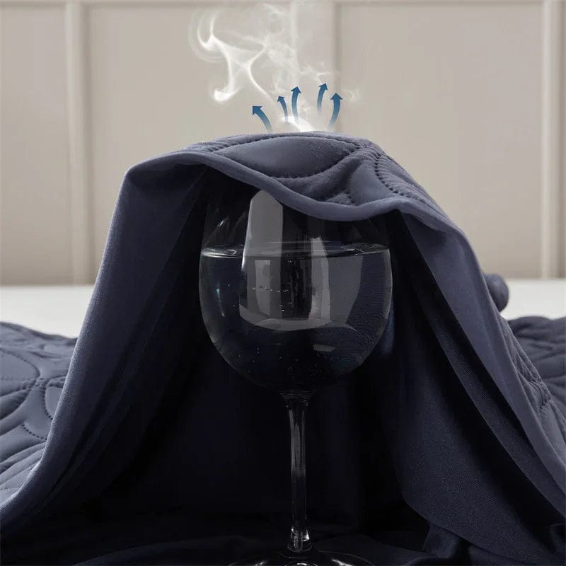 the mattress is breathable, navy blue