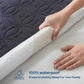 the mattress is 100% waterproof and aslo skin-friendly to preserve you a healthy sleep, navy blue