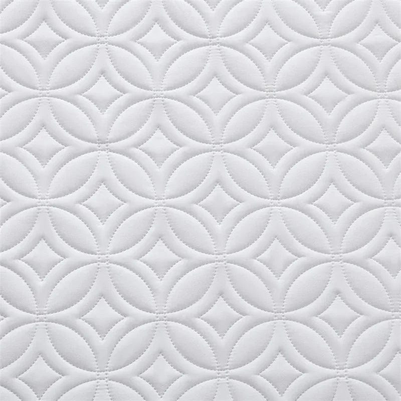 good luck charm print detail of the mattress protector, white