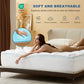 Experience ultimate comfort with this soft breathable pillow top mattress topper, white